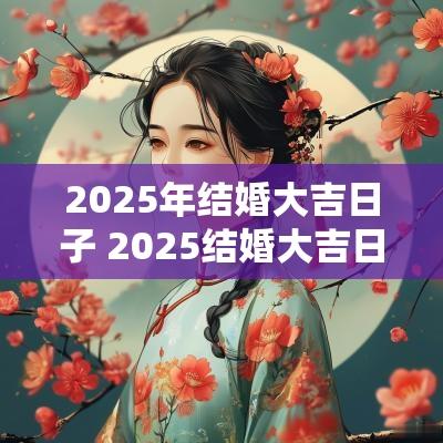 2025年结婚大吉日子 2025结婚大吉日子