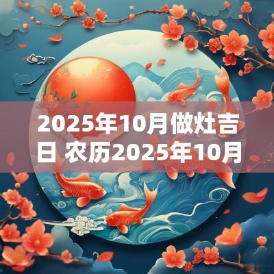 2025年10月做灶吉日 农历2025年10月作灶吉日
