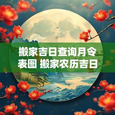 搬家吉日查询月令表图 搬家农历吉日查询表