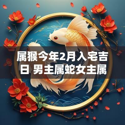 属猴今年2月入宅吉日 男主属蛇女主属猴择入宅吉日
