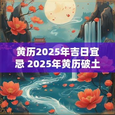 黄历2025年吉日宜忌 2025年黄历破土吉日