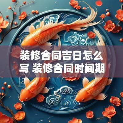 装修合同吉日怎么写 装修合同时间期限怎么写