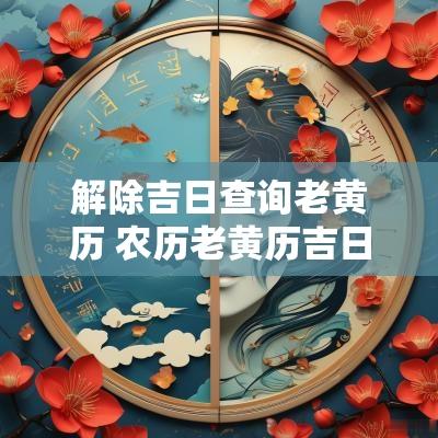 解除吉日查询老黄历 农历老黄历吉日查询