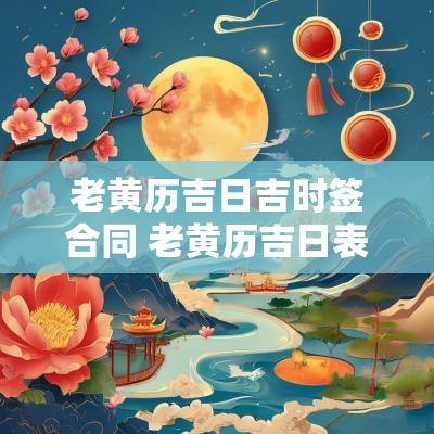 老黄历吉日吉时签合同 老黄历吉日表