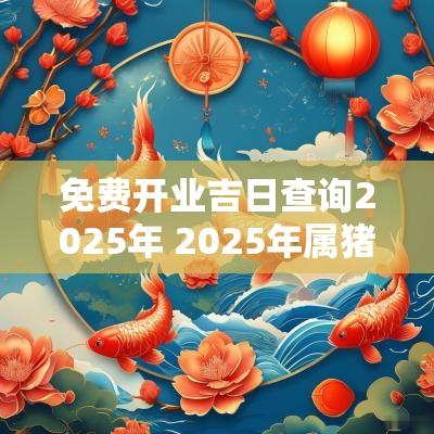 免费开业吉日查询2025年 2025年属猪人开业吉日