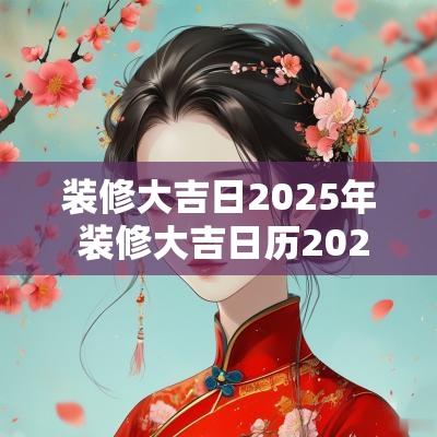 装修大吉日2025年 装修大吉日历2025