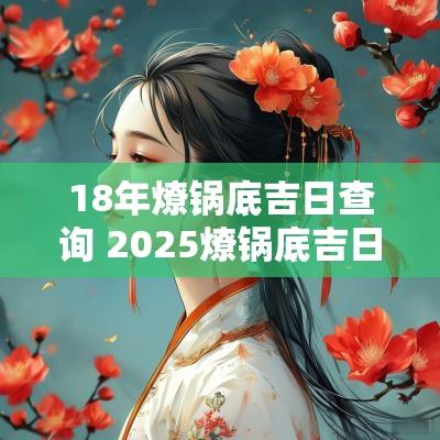18年燎锅底吉日查询 2025燎锅底吉日