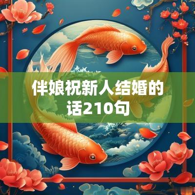 伴娘祝新人结婚的话210句