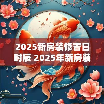 2025新房装修吉日时辰 2025年新房装修开工黄道吉日