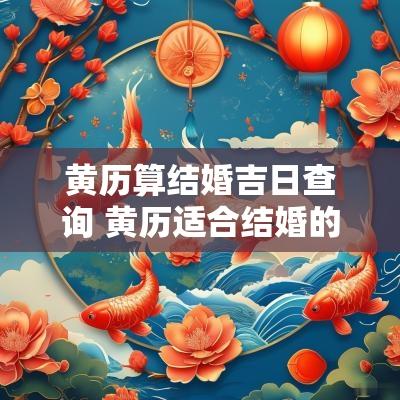 黄历算结婚吉日查询 黄历适合结婚的吉日