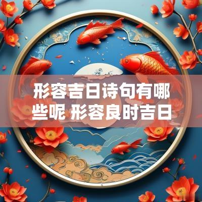 形容吉日诗句有哪些呢 形容良时吉日的词语