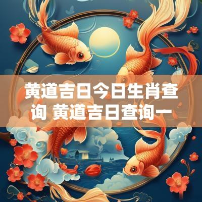 黄道吉日今日生肖查询 黄道吉日查询一览表今天