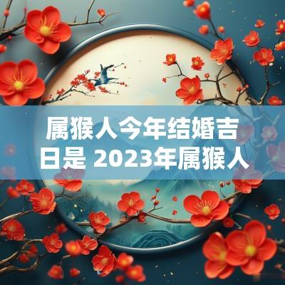 属猴人今年结婚吉日是 2025年属猴人结婚吉日