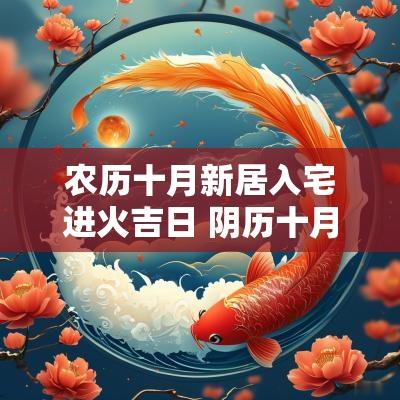 农历十月新居入宅进火吉日 阴历十月入宅最佳吉日