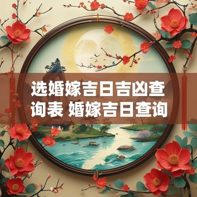 选婚嫁吉日吉凶查询表 婚嫁吉日查询