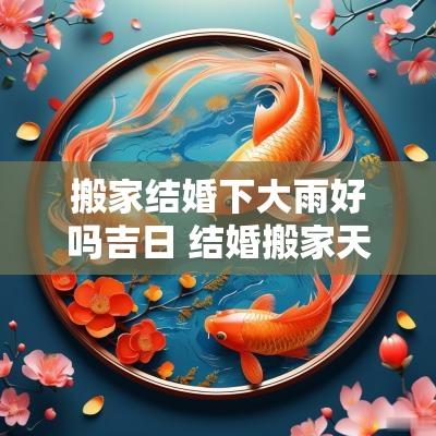 搬家结婚下大雨好吗吉日 结婚搬家天气多云有什么讲究