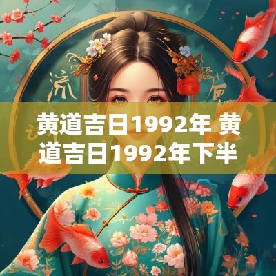 黄道吉日1992年 黄道吉日1992年下半年结婚吉日
