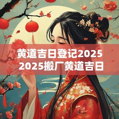 黄道吉日登记2025 2025搬厂黄道吉日
