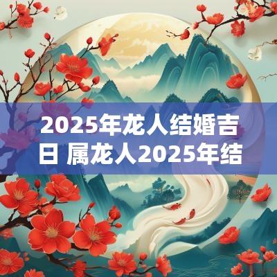 2025年龙人结婚吉日 属龙人2025年结婚吉日