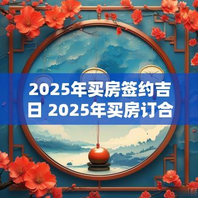 2025年买房签约吉日 2025年买房订合同吉日