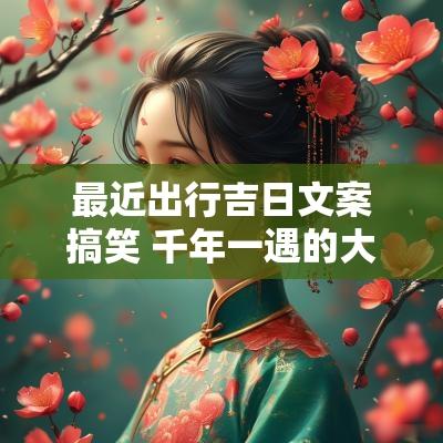 最近出行吉日文案搞笑 千年一遇的大吉吉日文案