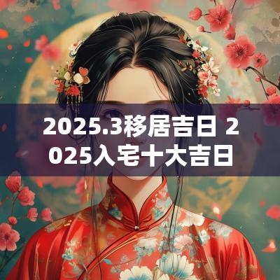 2025.3移居吉日 2025入宅十大吉日