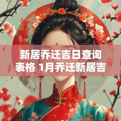 新居乔迁吉日查询表格 1月乔迁新居吉日吉时