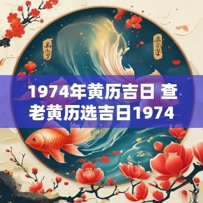 1974年黄历吉日 查老黄历选吉日1974年 1974年黄历吉日 查老黄历选吉日1974年