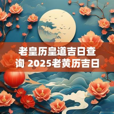 老皇历皇道吉日查询 2025老黄历吉日查询表