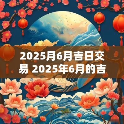 2025月6月吉日交易 2025年6月的吉日