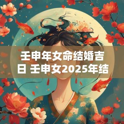 壬申年女命结婚吉日 壬申女2025年结婚吉日