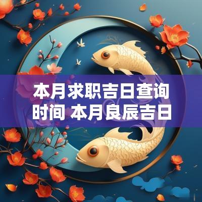 本月求职吉日查询时间 本月良辰吉日查询