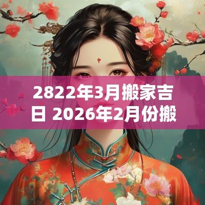 2822年3月搬家吉日 2026年2月份搬家吉日一览表