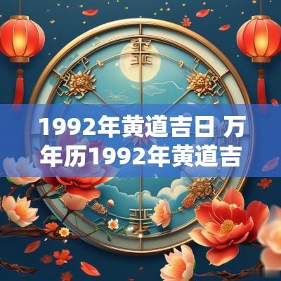 1992年黄道吉日 万年历1992年黄道吉日