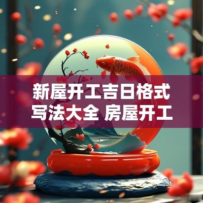 新屋开工吉日格式写法大全 房屋开工吉日吉利语句