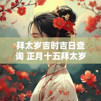 拜太岁吉时吉日查询 正月十五拜太岁吉日查询