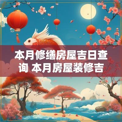 本月修缮房屋吉日查询 本月房屋装修吉日查询大全