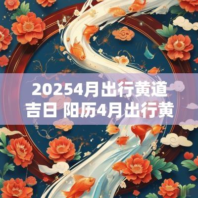 20254月出行黄道吉日 阳历4月出行黄道吉日