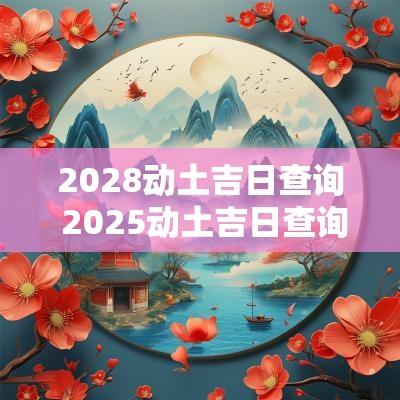 2028动土吉日查询 2025动土吉日查询表