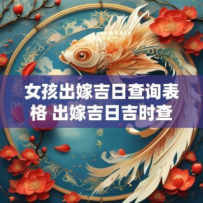 女孩出嫁吉日查询表格 出嫁吉日吉时查询表格大全