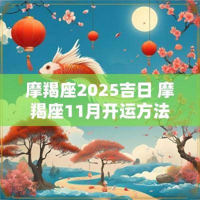 摩羯座2025吉日 摩羯座11月开运方法吉日