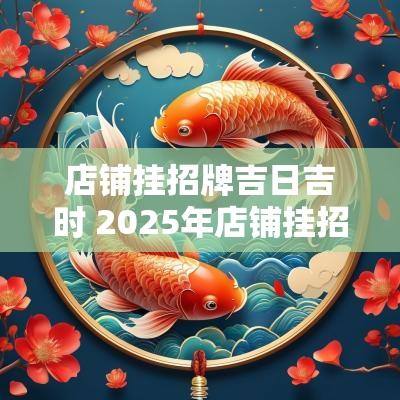 店铺挂招牌吉日吉时 2025年店铺挂招牌吉日