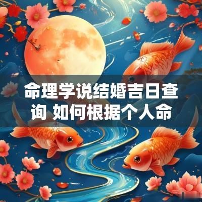 命理学说结婚吉日查询 如何根据个人命理选择结婚日期