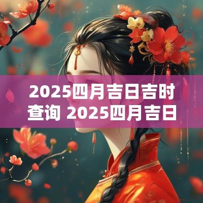 2025四月吉日吉时查询 2025四月吉日查询表