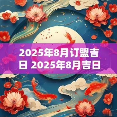 2025年8月订盟吉日 2025年8月吉日老黄历