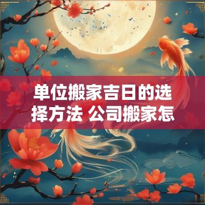单位搬家吉日的选择方法 公司搬家怎样择吉日