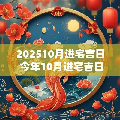 202510月进宅吉日 今年10月进宅吉日