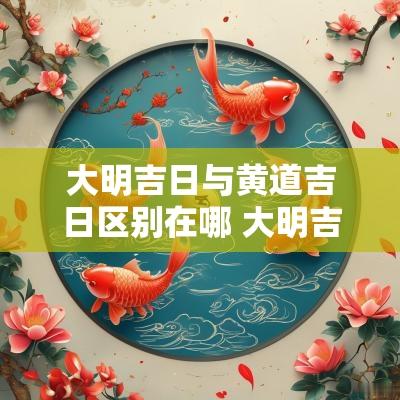 大明吉日与黄道吉日区别在哪 大明吉日的详细解释