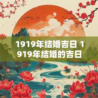 1919年结婚吉日 1919年结婚的吉日