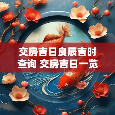 交房吉日良辰吉时查询 交房吉日一览表